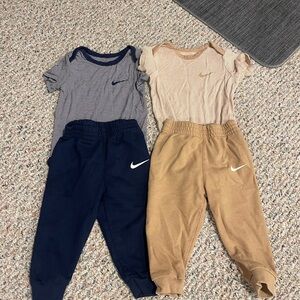 Nike Kids' Navy and Tan Jogger Set